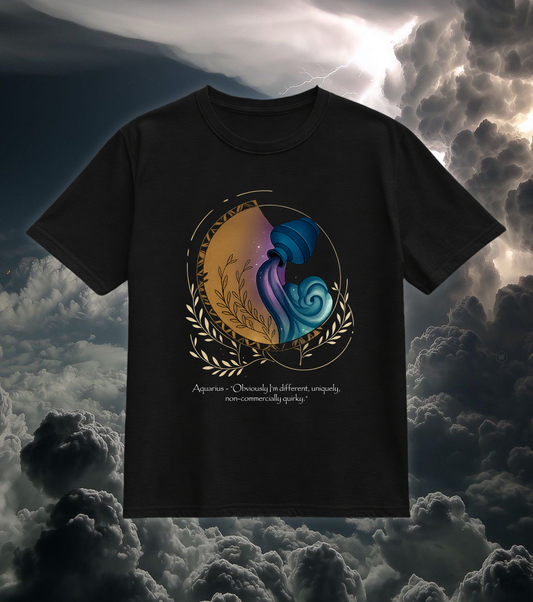 Aquarius Zodiac Graphic T-Shirt – “Uniquely Different”